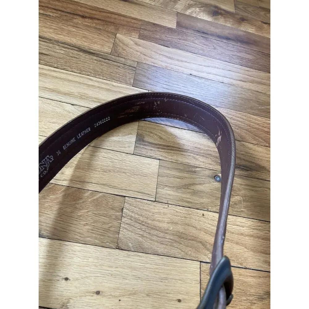 Nocona Mens Brown Leather Belt with Camo Center Inlay N24362222